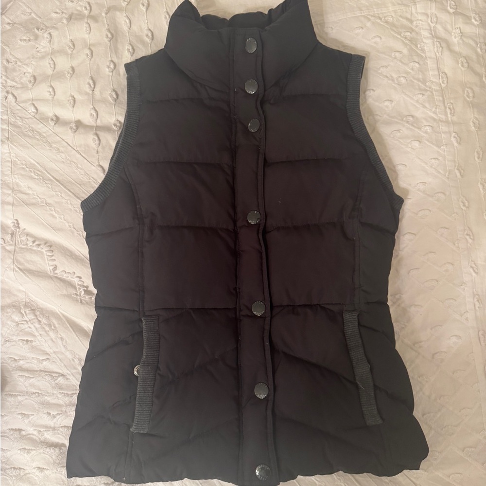 J. Crew Black Puffer Vest Women Size XS